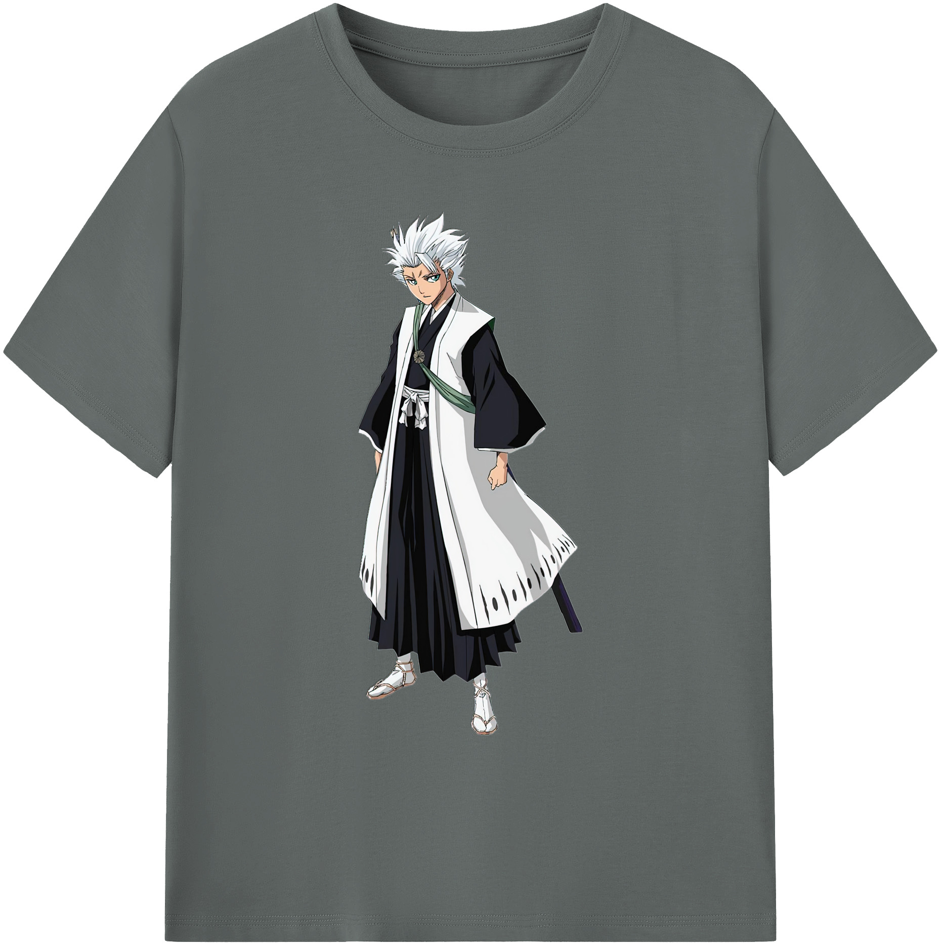 （画像用） ブリーチ 日番谷冬獅郎（ひつがや とうしろう） BLEACH Hitsugaya Toushirou 綿100％ メンズ半袖Tシャツ｜肌触りやわらか＆通気性